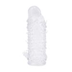 Capa peniana transparente com cerdas massageadoras - 15,5cm x 3,8cm