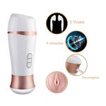 Masturbador Lanterna recarregável com voz - 10 modo de vibração 