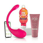 Kit vibrador por app, lubrificante pop neutro e excitante sabor menta