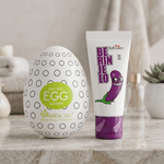 Kit com masturbador egg e excitante masculino berinjelo