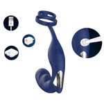 Plug anal massageador/ estimulador de próstata com vibro e anel peniano- Noel-RCT - S - hande