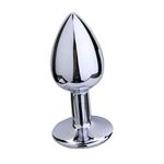 Plug anal de luxo em metal Rosa e vermelho, com formato cônico - Tamanho P Copia