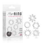 Promoção Anel Peniano Mega Ring - Kit com 5 Anéis Translúcidos Silicone Flexível 