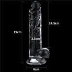 Dildo Prótese Pênis Transparente - Lovetoy - 19 x 3,5cm