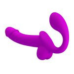 Vibrador Casal Strapless Kelpie VipMix para esguichar com reservatório escrotal