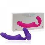 Vibrador Casal Strapless VipMix Recarregável com Plug Vaginal e Controle Wireless 