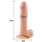 Dildo Pênis Realístico com Ventosa - 22x4,5 cm - Maleável - flexível - macio 