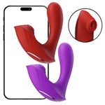  Vibrador de Ponto G com Sugador - com APP - Recarregável - 9 modos de sucção e 9 modos de vibrações