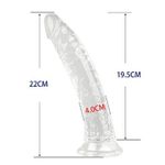 Prótese Dildo Pênis Realístico em Silicone com Ventosa - 21,0x4,0 cm