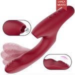 Vibrador de Ponto G e Clitóris com Pulsação e Dedilhar - Brown