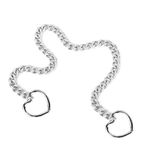 choker Coleira de Corrente enforcadeira com 2 Corações na Ponta - 63cm