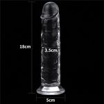 Dildo Pênis Prótese Transparente feito em Jelly - 18 x 3,5cm