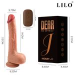 Dildo Prótese Realística 22x3,7 cm com 10 Modos de Vibração e 10 modos de vai e vem e Controle Remoto e função de aquecimento