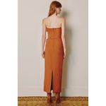 VESTIDO KIARA ALFAIATARIA MIDI CARAMELO (não acompanha o cinto)