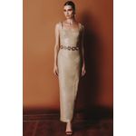 VESTIDO SIENNA COURO PU BEGE