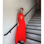 VESTIDO LONGO FRENTE UNICA AMARANTE