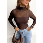 BODY TULE MARROM