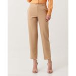 CALÇA ALF CREPE BOCA JUSTA CÓS TRANSPASSADO BEGE