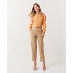 CALÇA ALF CREPE BOCA JUSTA CÓS TRANSPASSADO BEGE