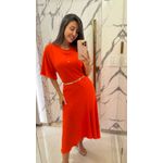 VESTIDO LISO DET ZIPER LARANJA