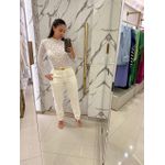 BLUSA RENDA MG LG GOLA ALTA BRANCO