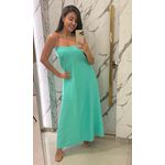 VESTIDO LONGO TOMARA QUE CAIA ZIPER TURQUESA