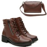 Bota Feminina Thais com Bolsa - Marrom