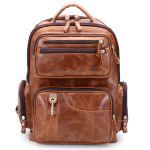 Mochila Racer em Couro cor Whisky fossel - Reforçada