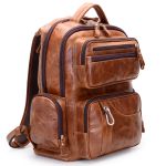 Mochila Racer em Couro cor Whisky fossel - Reforçada