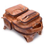 Mochila Racer em Couro cor Whisky fossel - Reforçada