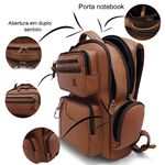 Mochila Racer em Couro - Cor Whisky