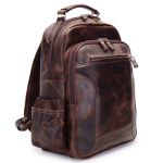 Mochila de Couro - Modelo Tron cor Fossel Café.