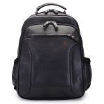 Mochila de Couro - modelo Tron Preta casual.