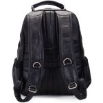 Mochila de Couro - modelo Tron Preta casual.