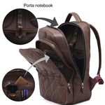 Mochila de Couro Lançamento Dubai matelassê café urbano