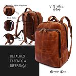 Mochila de Couro - Vintage Reforçada Fossel Whisky