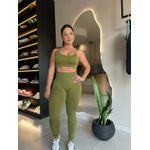 Conjunto Glenda Sem Costura Verde Musgo