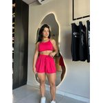 Conjunto Short Sobreposto Maya Vermelho