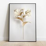 Floral 01 - Quadro com Moldura - Preto, Marrom, Rústica ou Branco