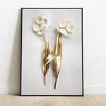 Floral 36 - Quadro com Moldura - Preto, Marrom, Rústico ou Branco