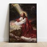 Religioso 09 - Quadro com Moldura - Preto, Marrom, Rústico ou Branco