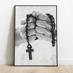 Religioso 08 - Quadro com Moldura - Preto, Marrom, Rústico ou Branco