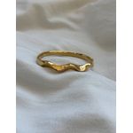 Bracelete Rígido Orgânico Wave em Aço Inox Dourado