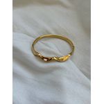 Bracelete Rígido Orgânico Wave em Aço Inox Dourado