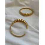 Bracelete Tubo Torcido Bold em Aço Inox Dourado
