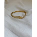 Bracelete Rígido Cruzado Smooth em Aço Inox Dourado