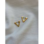 Brinco Huggie Triangular em Aço Inoxidável Dourado