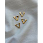 Brinco Huggie Triangular em Aço Inoxidável Dourado