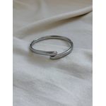 Bracelete Rígido Cruzado Smooth em Aço Inox Prata