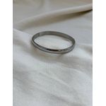 Bracelete Rígido Liso Clássico em Aço Inox Prata